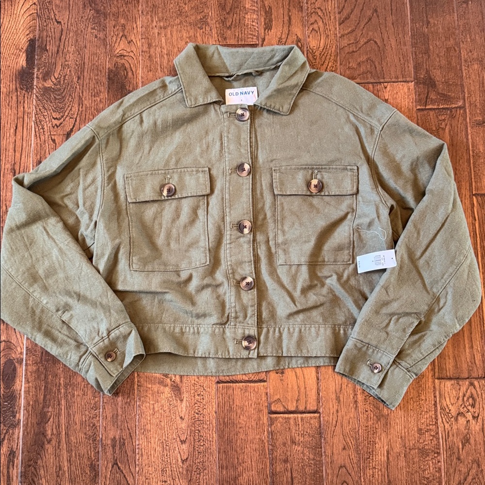 Old Navy Sage Green Cropped Jacket